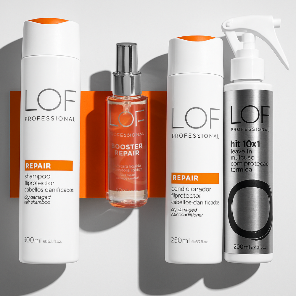Kit Reparação LOF - do shampoo ao leave-in para fios danificados transformados