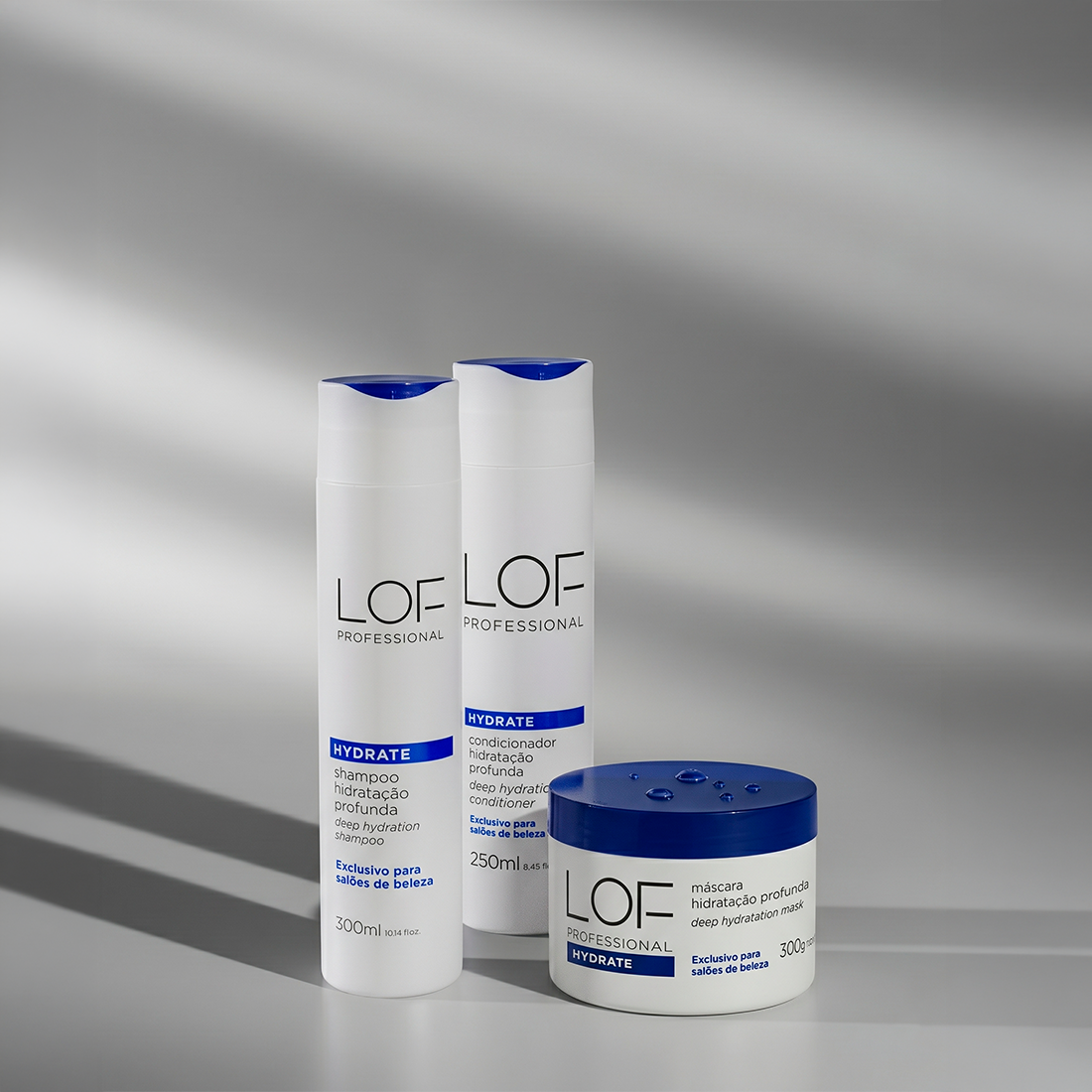 Kit Hidratação Completa LOF Professional - shampoo, condicionador e máscara Hydrate para anti-ressecamento total