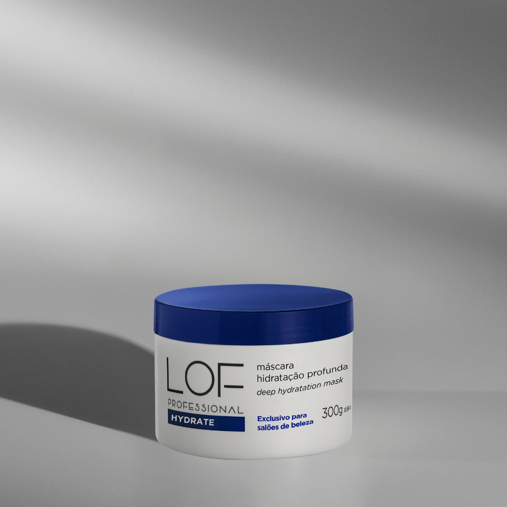 Máscara Hydrate 300g LOF Professional - tratamento semanal intensivo anti-ressecamento e anti-efeito palha