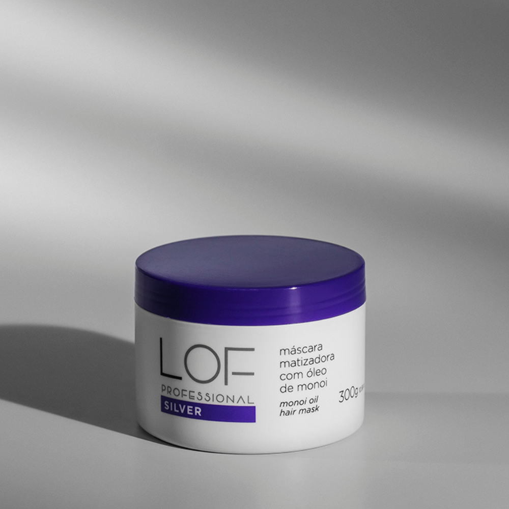 Máscara Matizadora Silver 300g LOF Professional - matização e hidratação para cabelos loiros e descoloridos