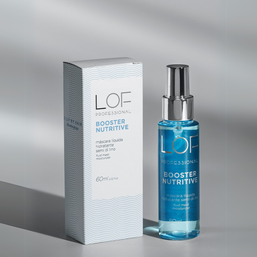 Máscara Líquida Booster Nutritive 60ml LOF Professional - nutrição intensa com Óleo de Linho e Vitamina E