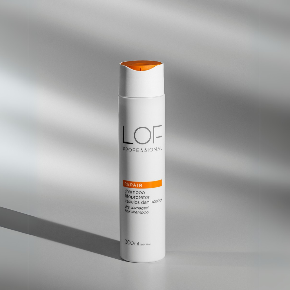 Shampoo Repair 300ml LOF Professional - fitoprotetor para reparação de cabelos danificados por química e calor