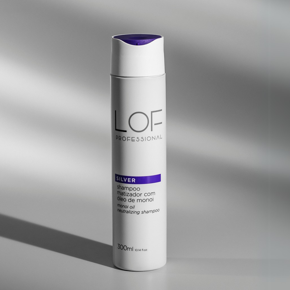 Shampoo Matizador Silver 300ml LOF Professional - neutraliza tons amarelados em cabelos loiros e com mechas