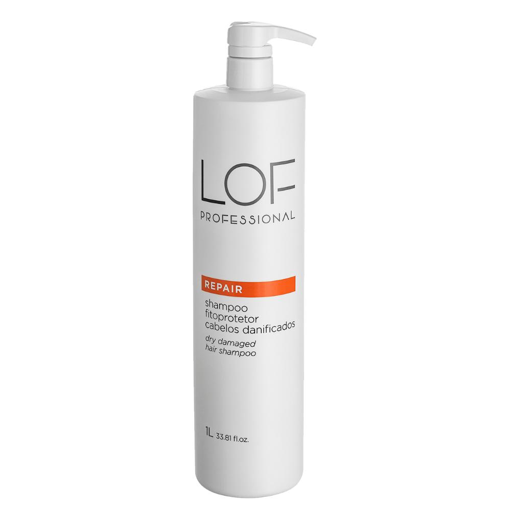Shampoo Repair LOF 1L - limpeza reparadora para cabelos danificados com maior rendimento