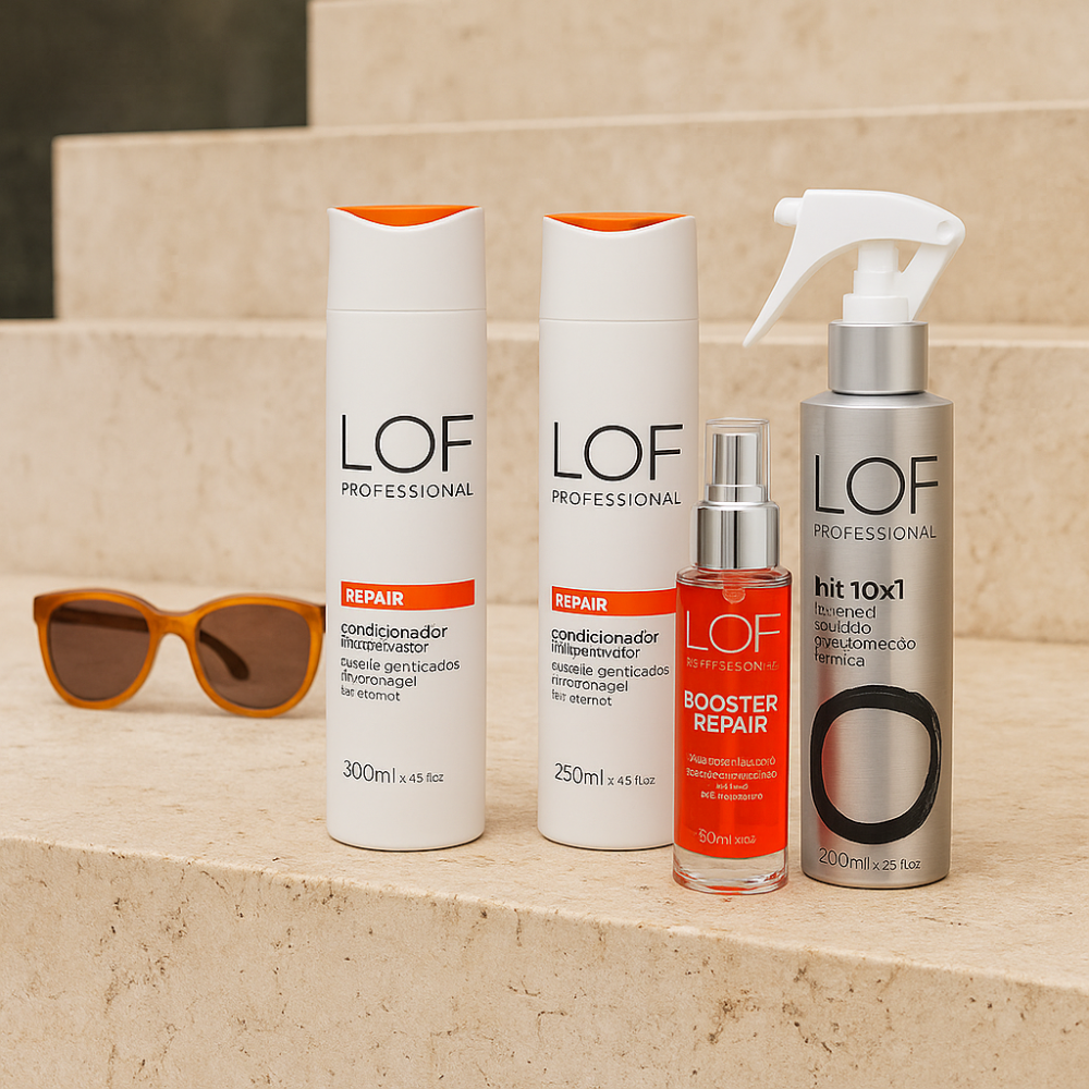 Kit Reparação Definitiva LOF - cronograma completo para cabelos danificados por química e calor