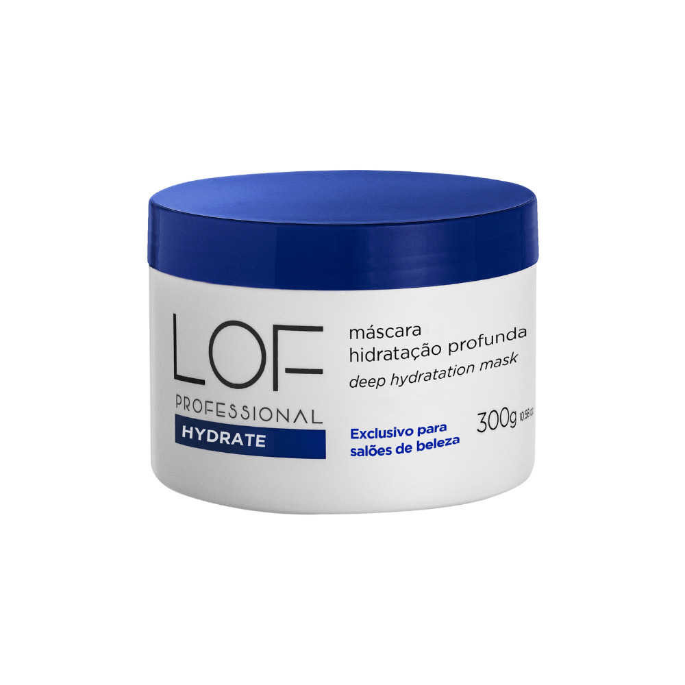 Máscara Hydrate LOF 300g - hidratação profunda para todos os tipos de cabelo em 10 minutos