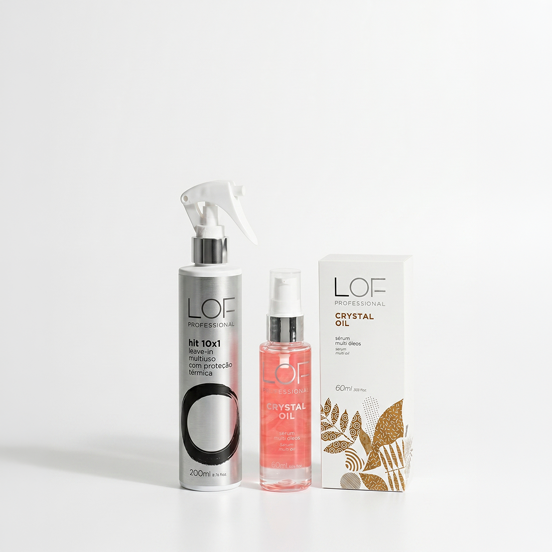Kit Brilho e Proteção (Leave-in Hit 10x1 e Sérum Crystal Oil)
