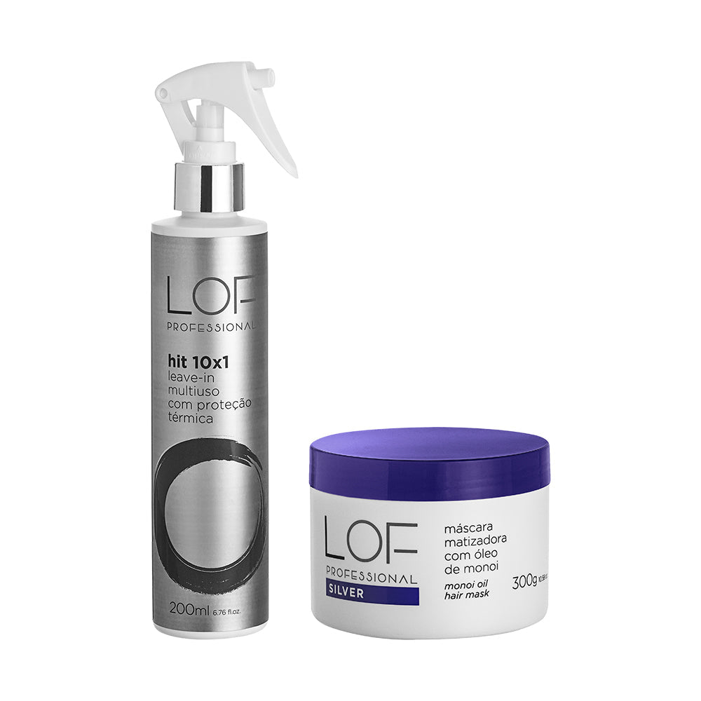Kit Loiro Hidratado LOF - matização e proteção UV para cabelos loiros e descoloridos