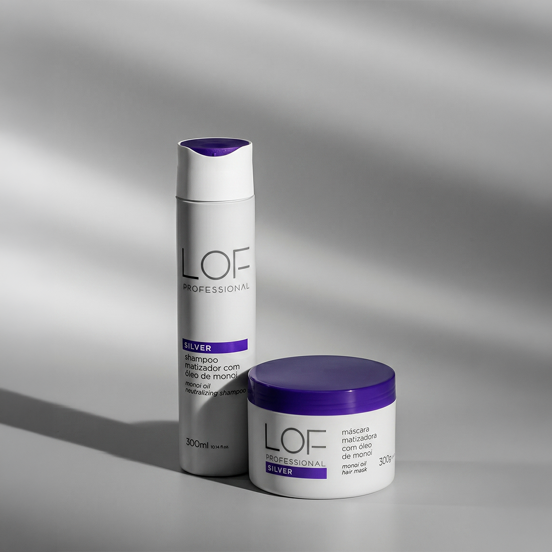 Kit Loiro Perfeito LOF Professional - Shampoo Matizador e Máscara Silver para rotina anti-amarelo completa