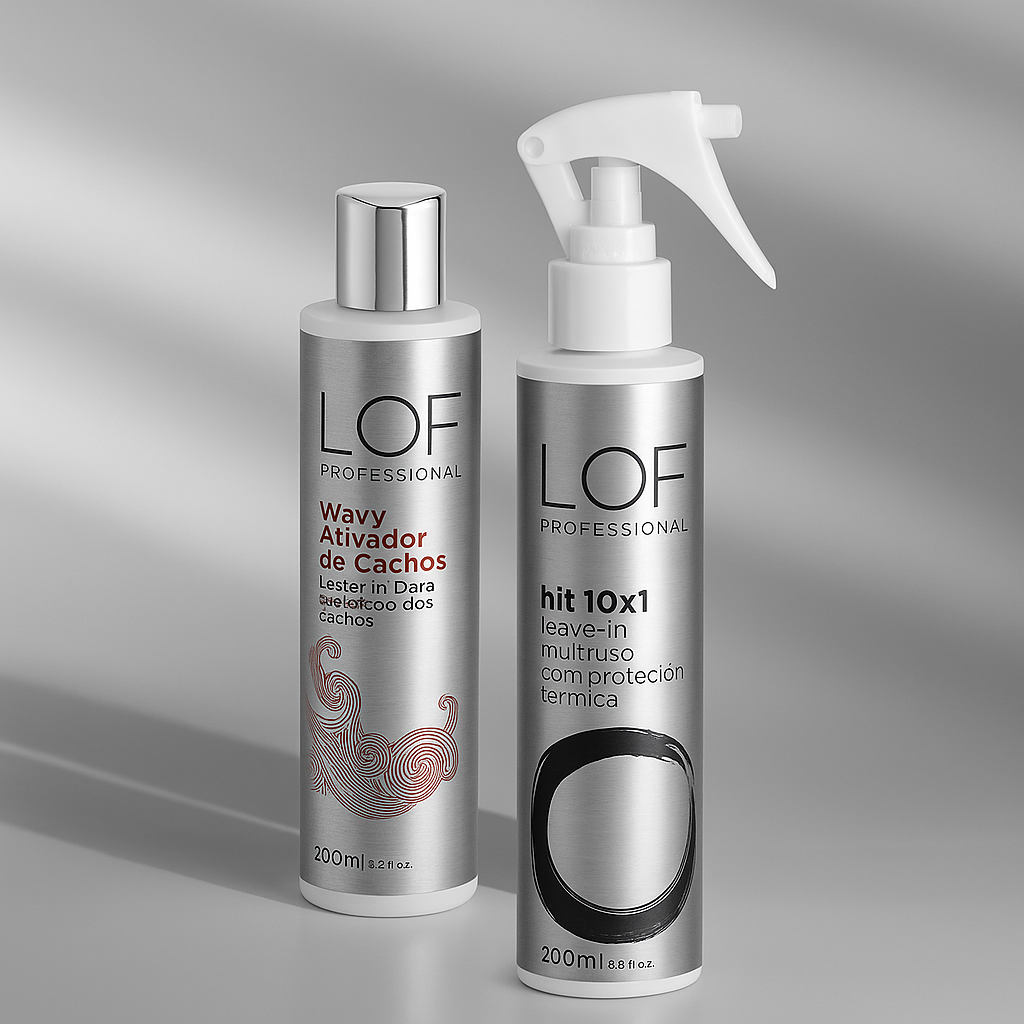 Kit Cachos Perfeitos LOF Professional - Leave-In Hit 10x1 e Ativador de Cachos Wavy para definição e anti-frizz