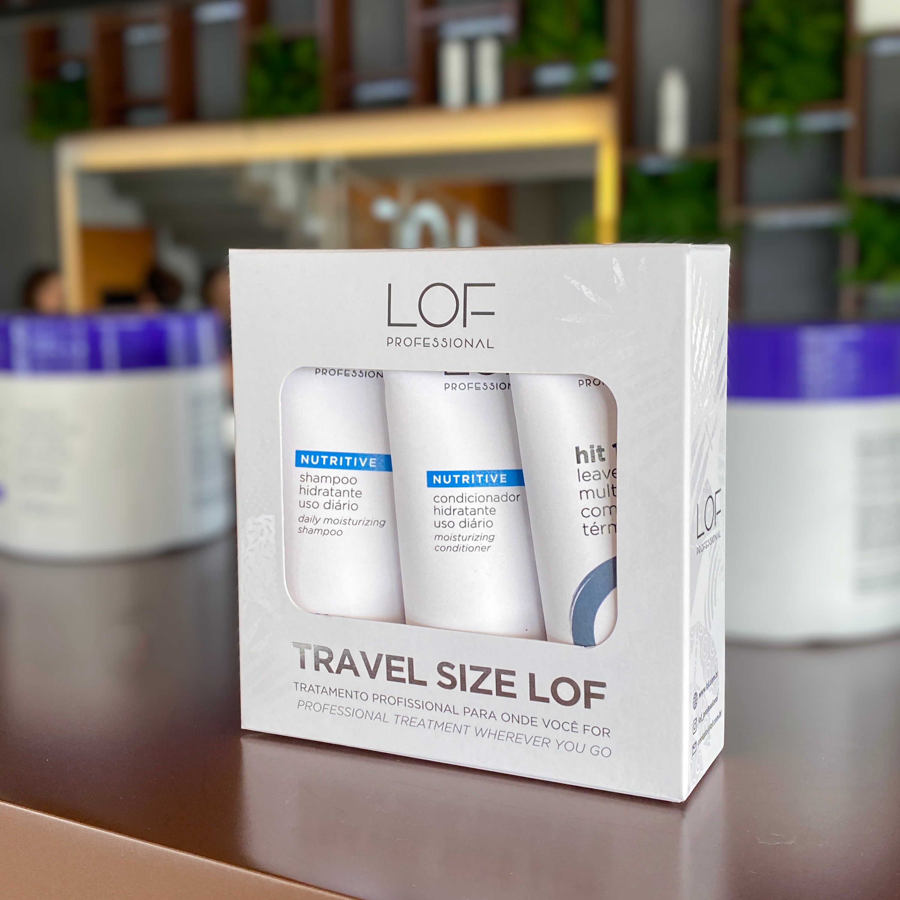Kit Travel Size LOF - shampoo, condicionador e leave-in em tamanho aprovado para voos